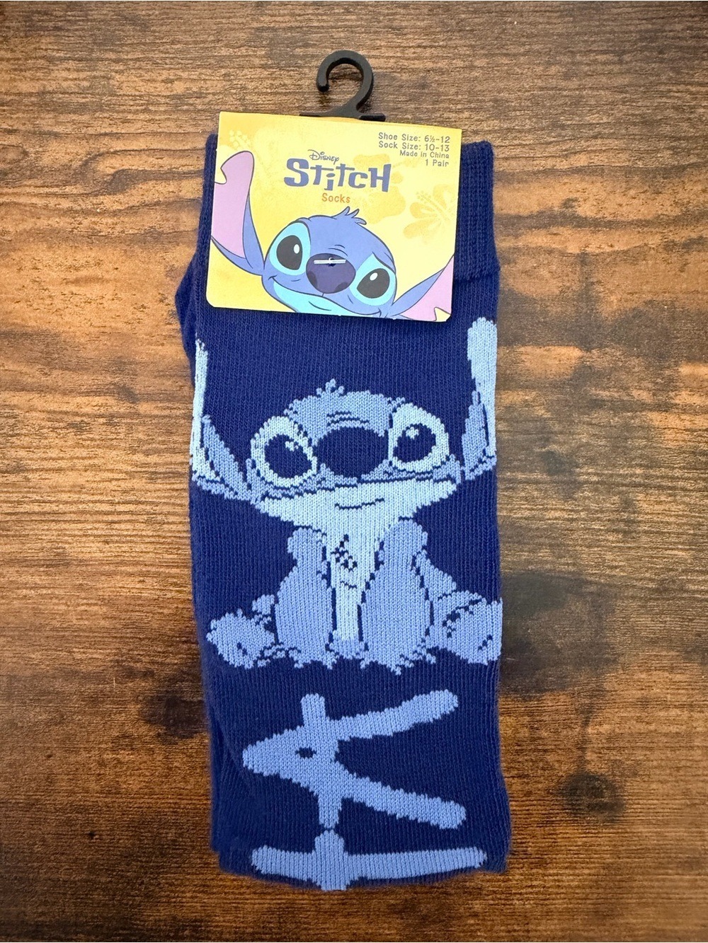 Disney Stitch Navy Blue Crew Socks
